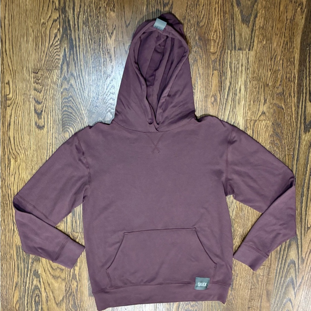 SAXX 3SIX FIVE Men's Plum Pullover Hoodie Knit Long Sleeve Hooded Small